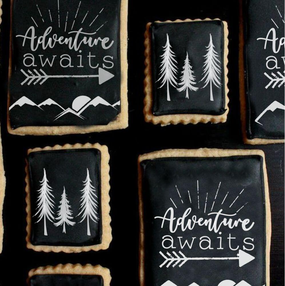 Adventure Awaits 2 Piece Cookie Stencil Set