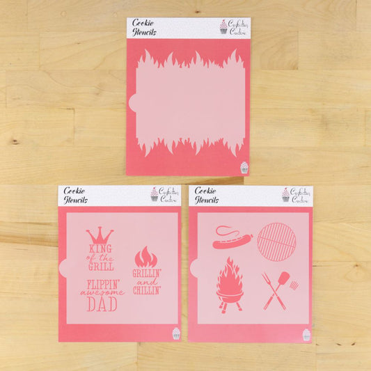 King of the Grill 3 Piece Cookie Stencil Set
