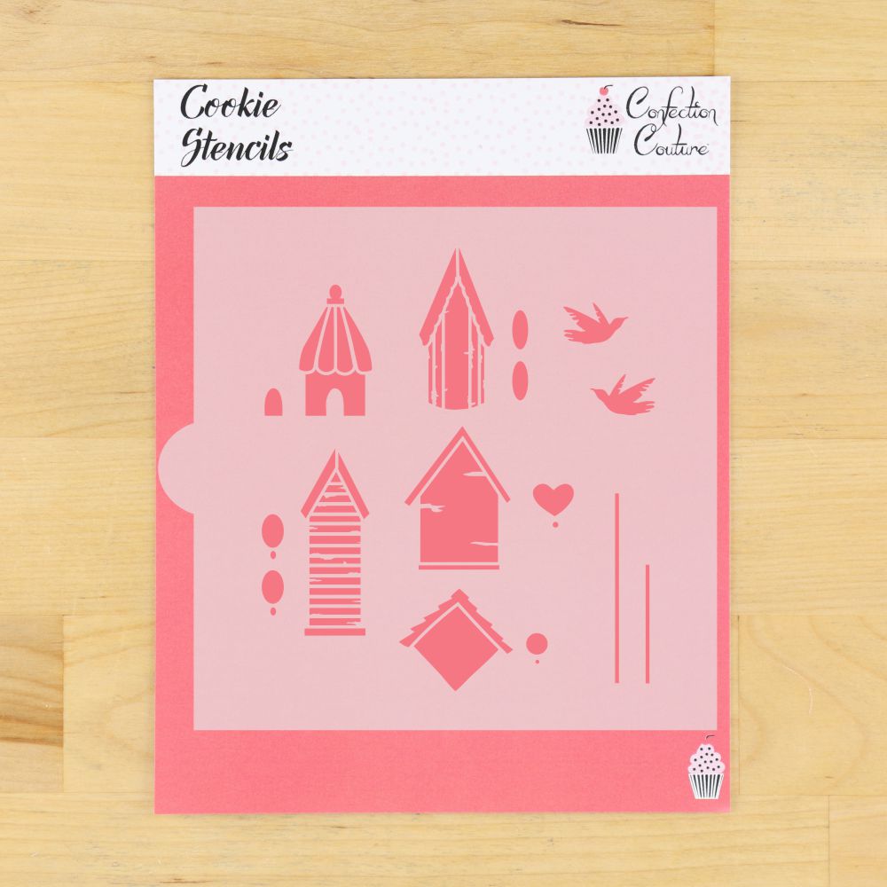 Bird Houses Cookie Stencil