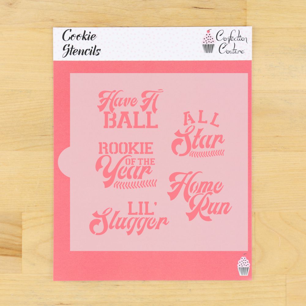 Baseball Messages Cookie Stencil