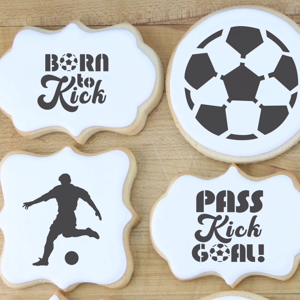 Soccer Messages Cookie Stencil