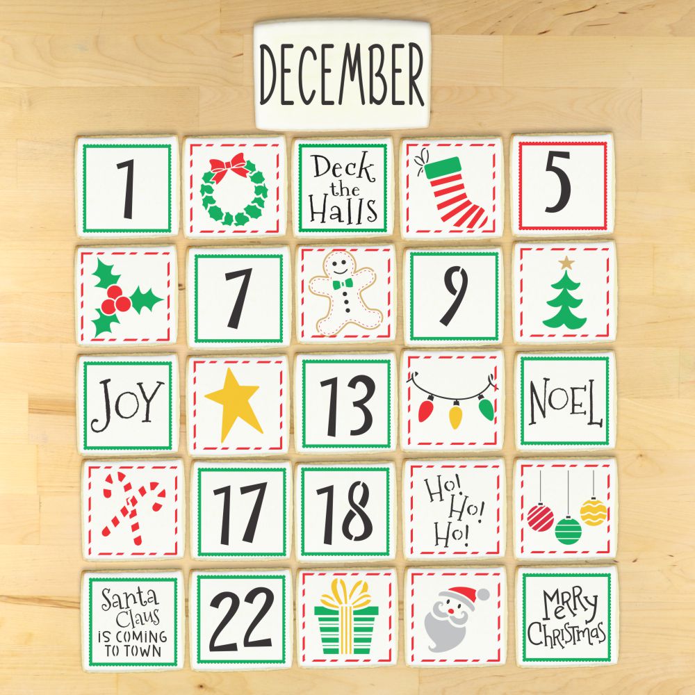 Christmas Advent Calendar Cookies