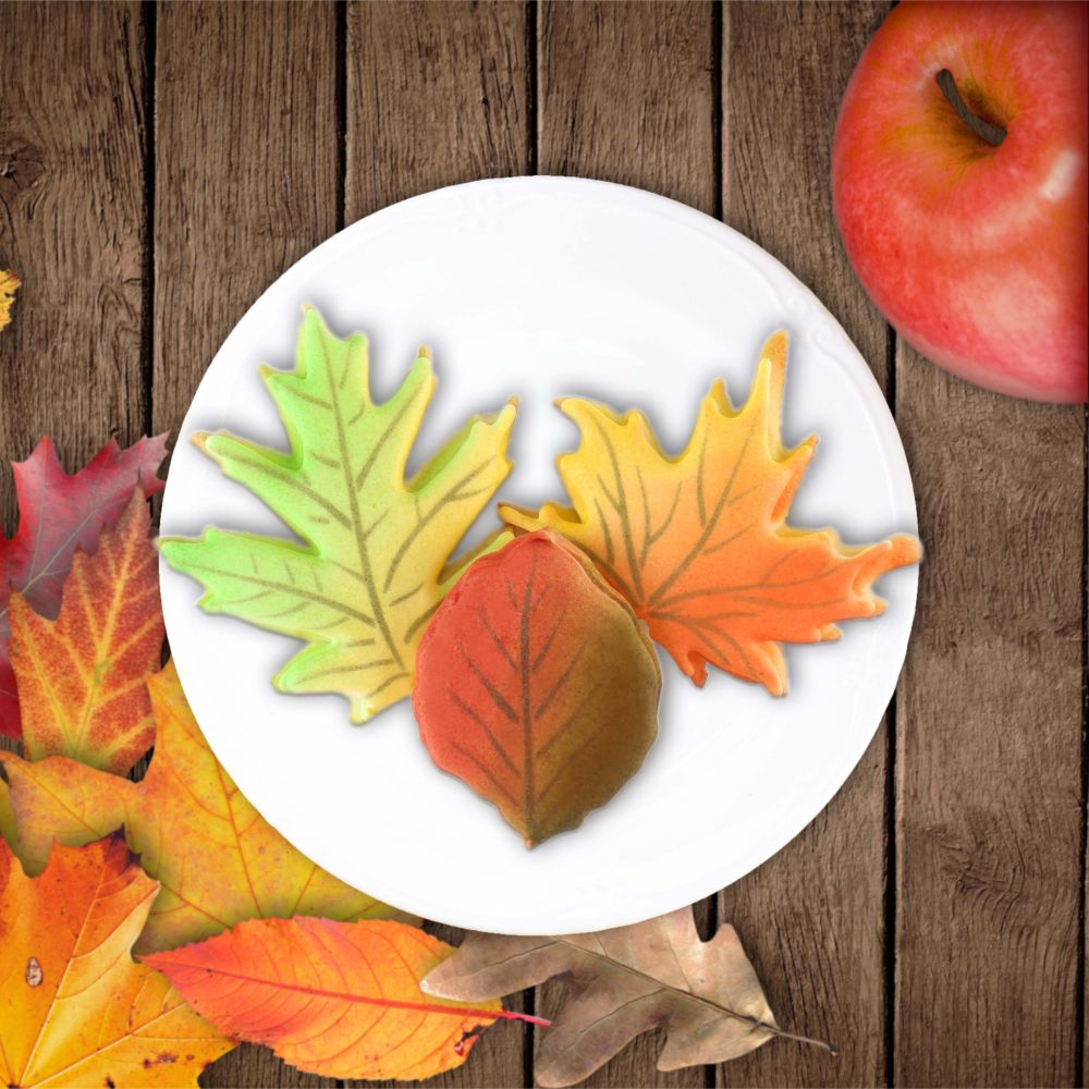 Autumn Leaf Trio Fall Cookie Stencil With Fall Cookie Cutters