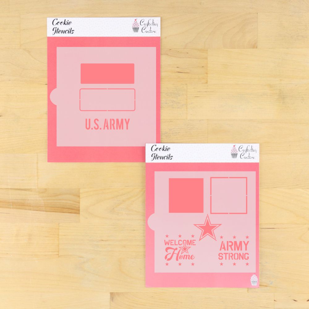 Army Strong Cookie Stencil Set