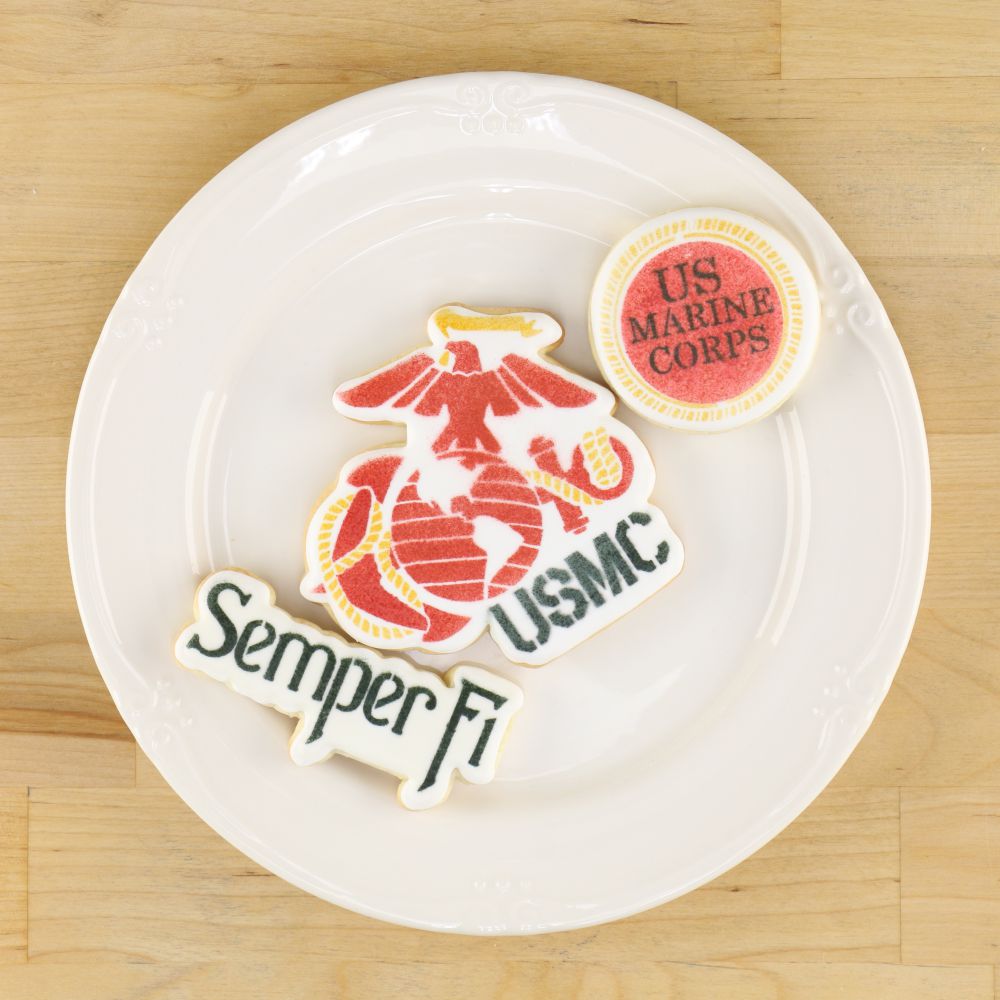 Decorated cookies for Marines