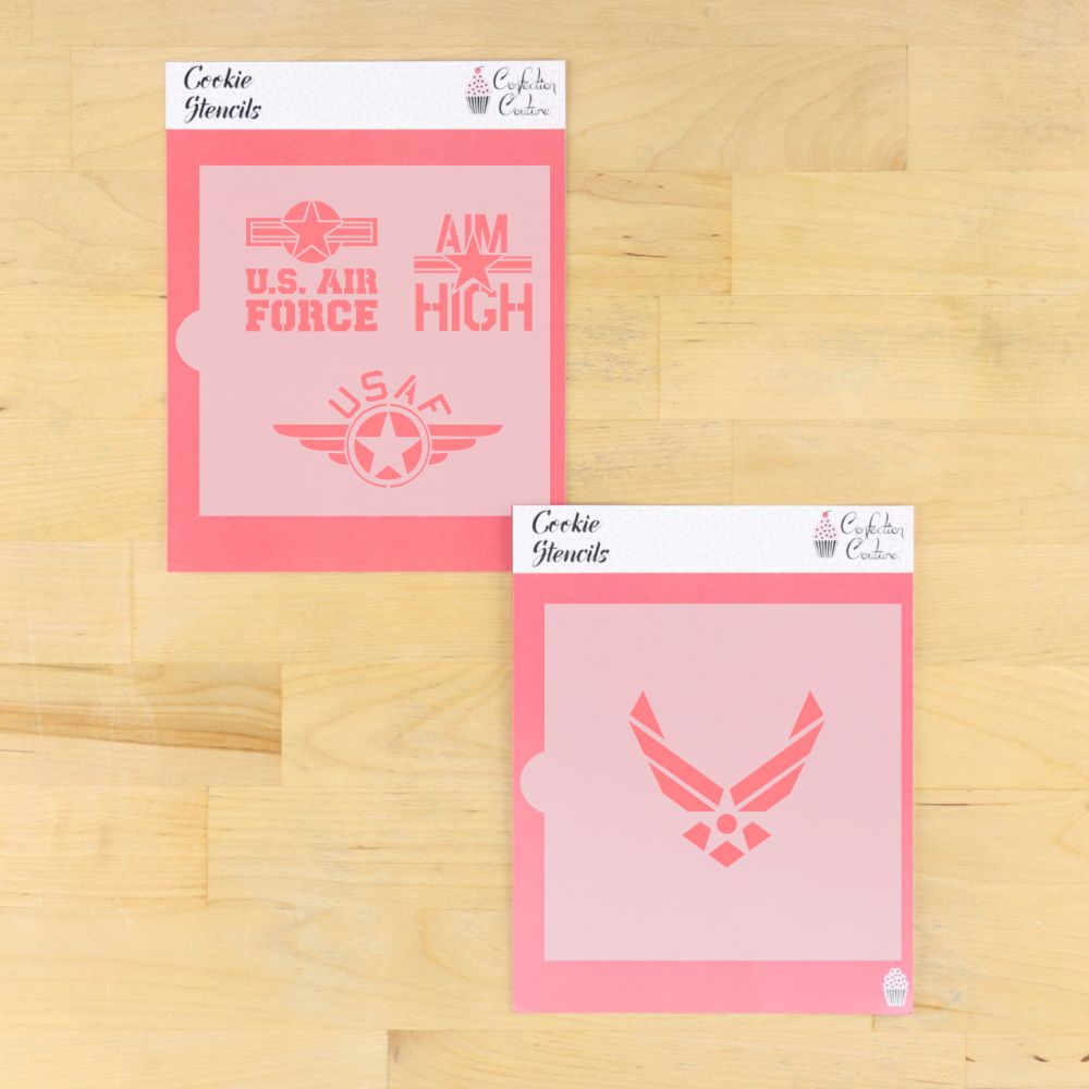 Aim High Air Force Cookie Stencil Set With Cookie Cutters