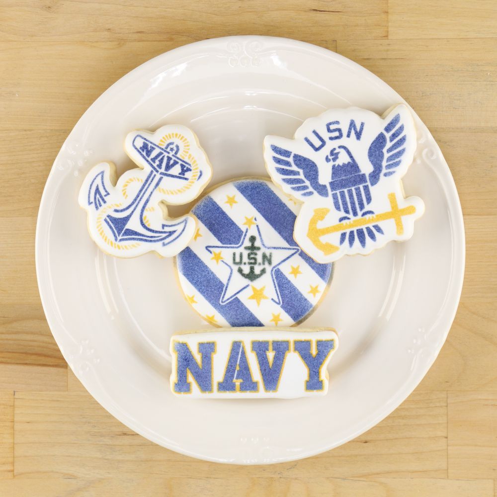 U.S. Navy Cookie Stencil Set With Cookie Cutters