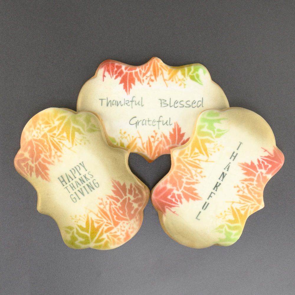 Thanksgiving Cookies using Fall Stencils