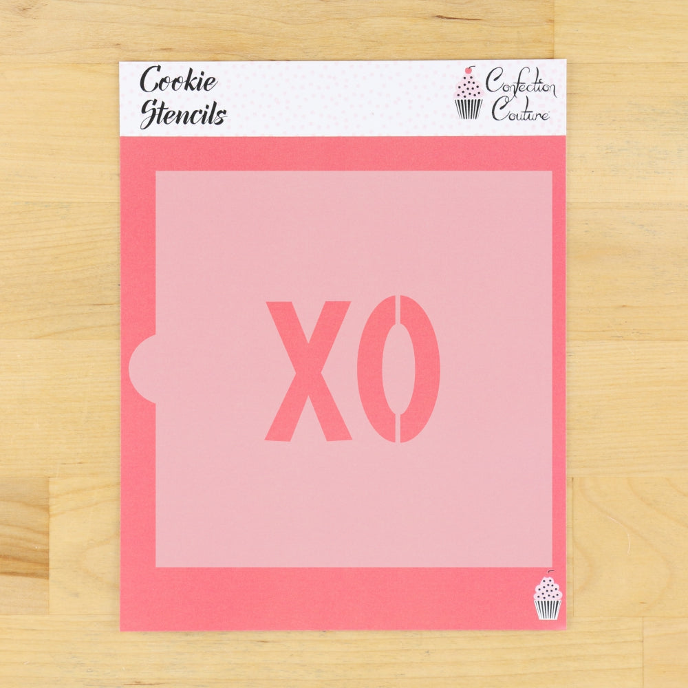 XOXO Cookie Stencil in packaging