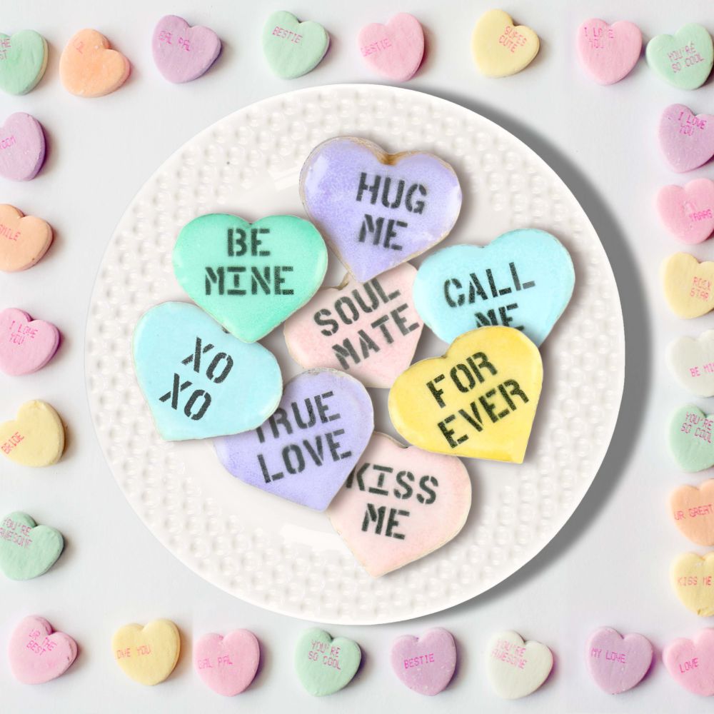 Conversation Hearts Cookies