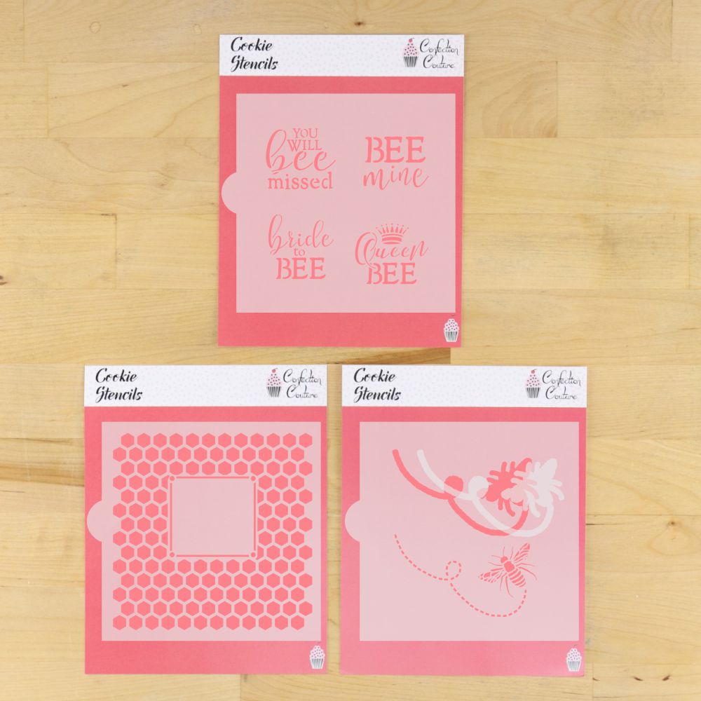 Bee Messages and Frame Cookie Stencil Set