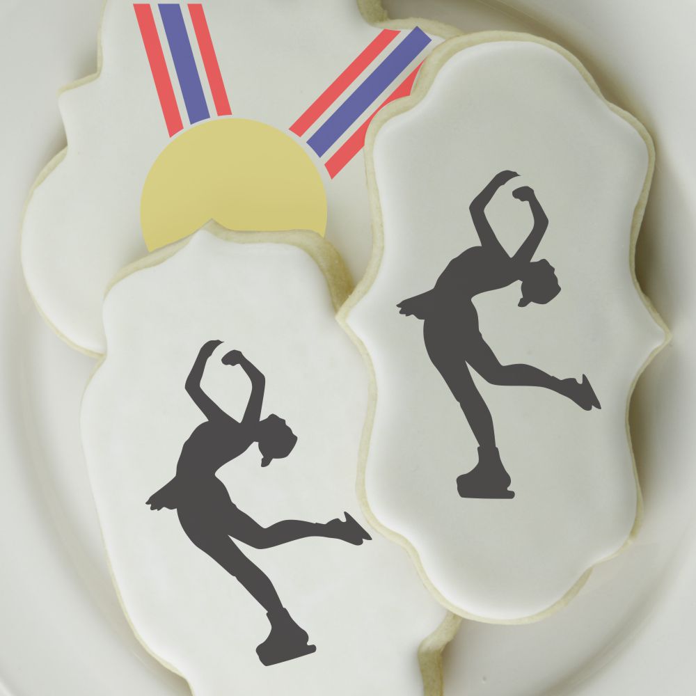 Figure Skating Cookie Stencil