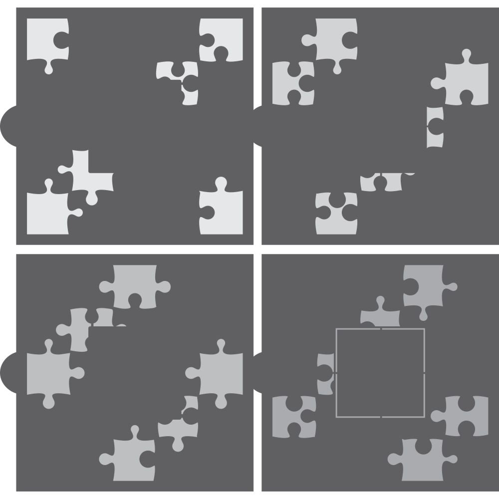 Puzzle Piece Monogram Background Cookie Stencil