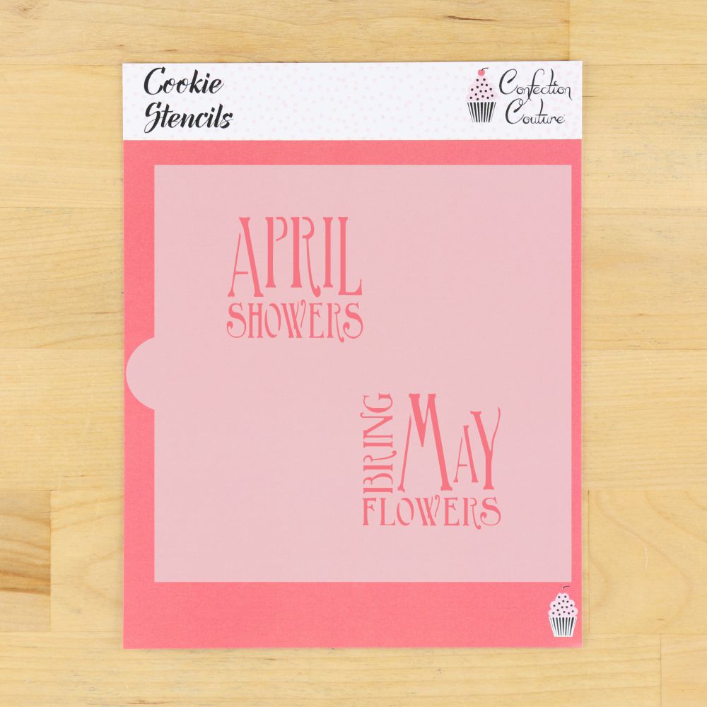 April Showers Message Cookie Stencil