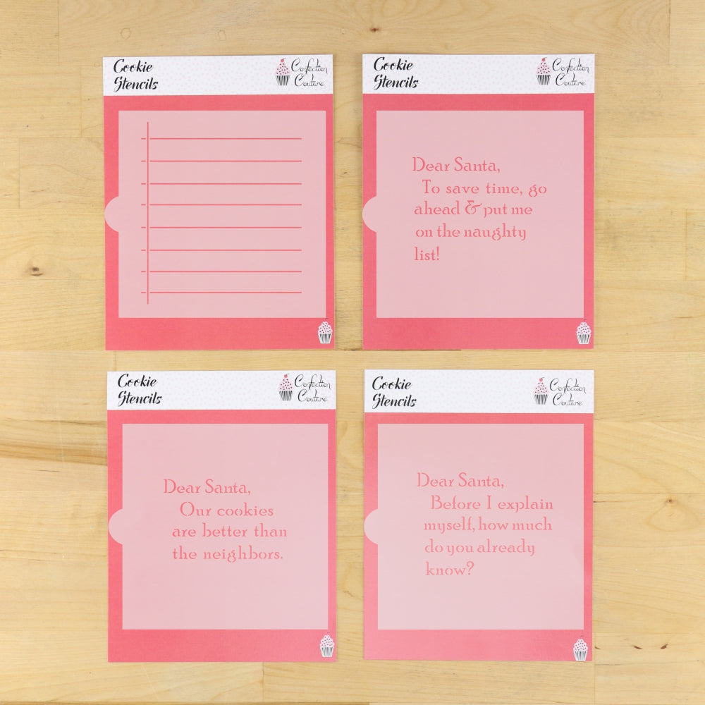 Dear Santa 4 Piece Cookie Stencil Set