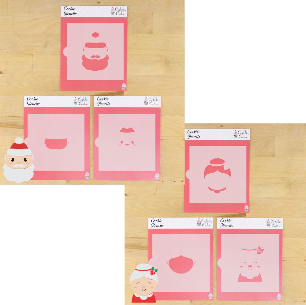 Mr. and Mrs. Claus Cookie Stencil Set