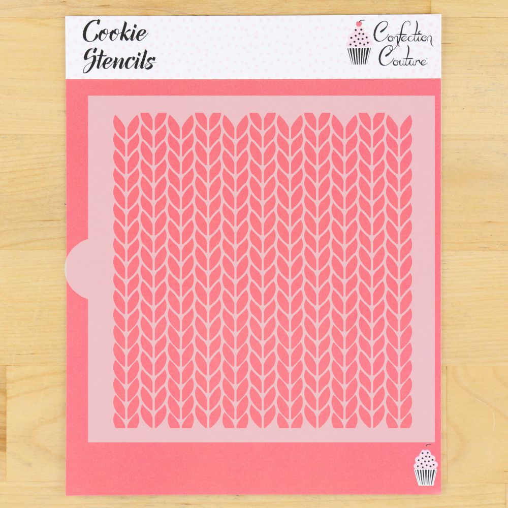 Knit Pattern Background Cookie Stencil
