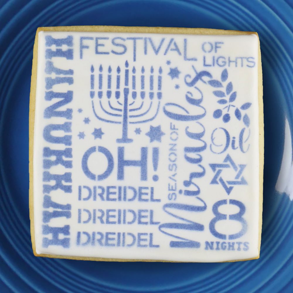 Hanukkah Subway Background Cookie Stencil