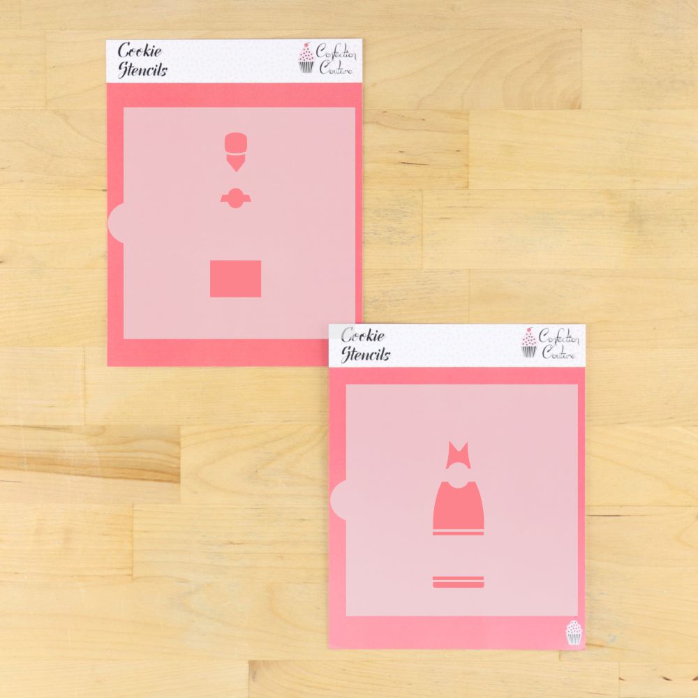 Champagne Bottle 2 Overlay Cookie Stencil
