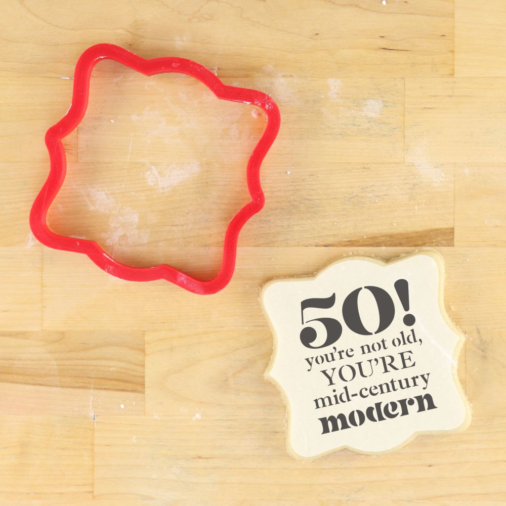 Mid Century Modern 50th Birthday Cookie Stencil