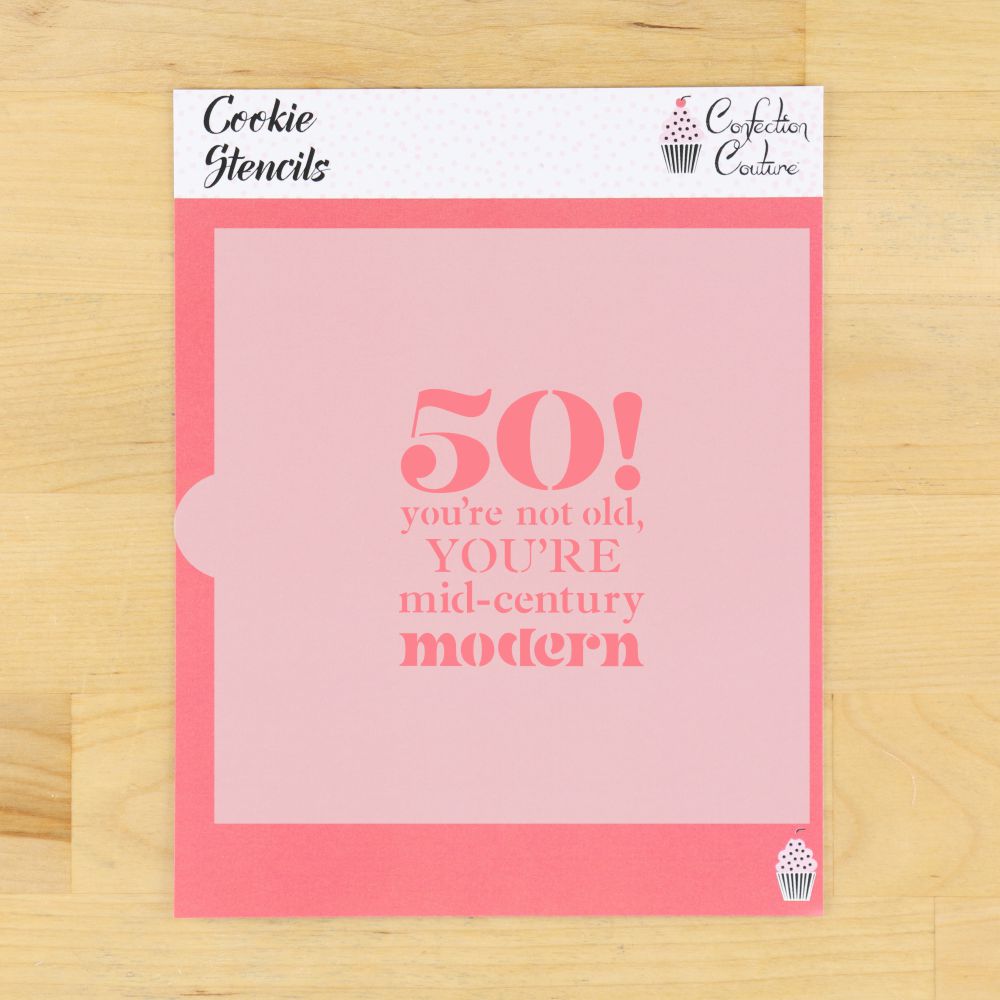 Mid Century Modern 50th Birthday Cookie Stencil