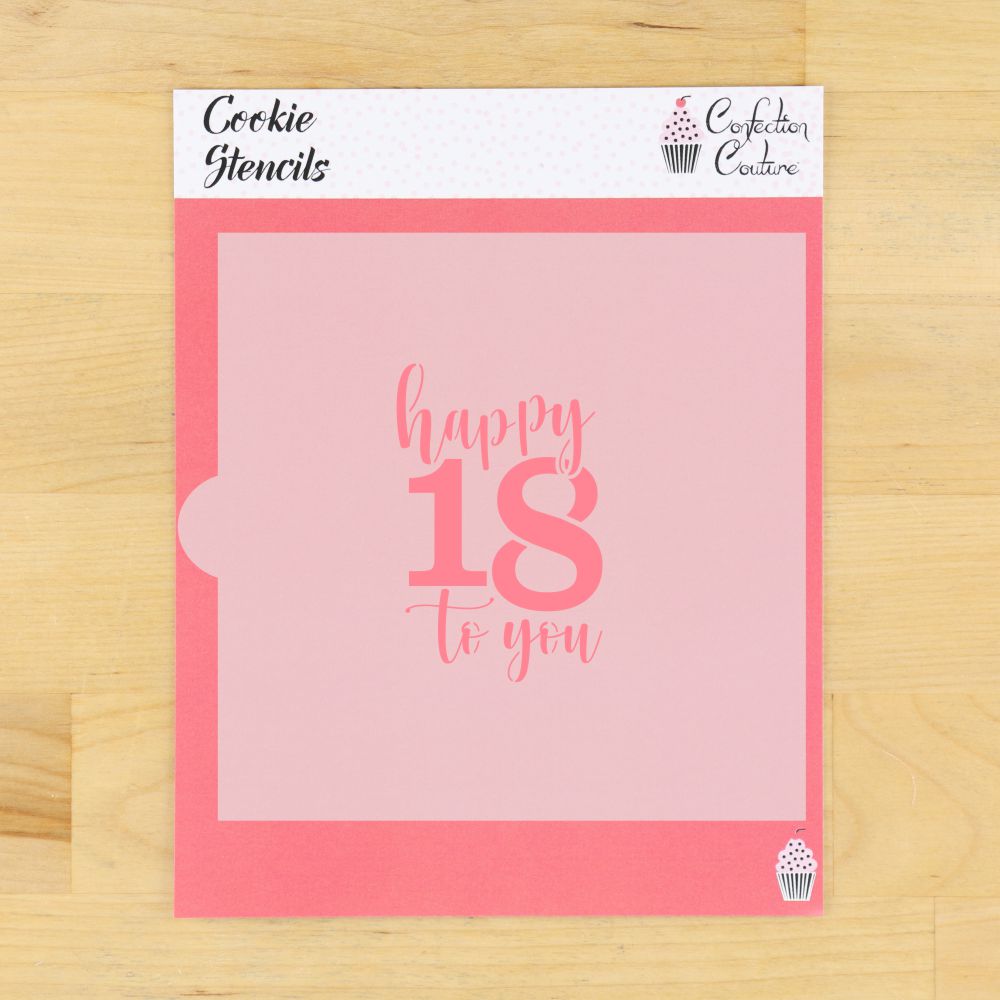 Happy 18 Birthday Cookie Stencil