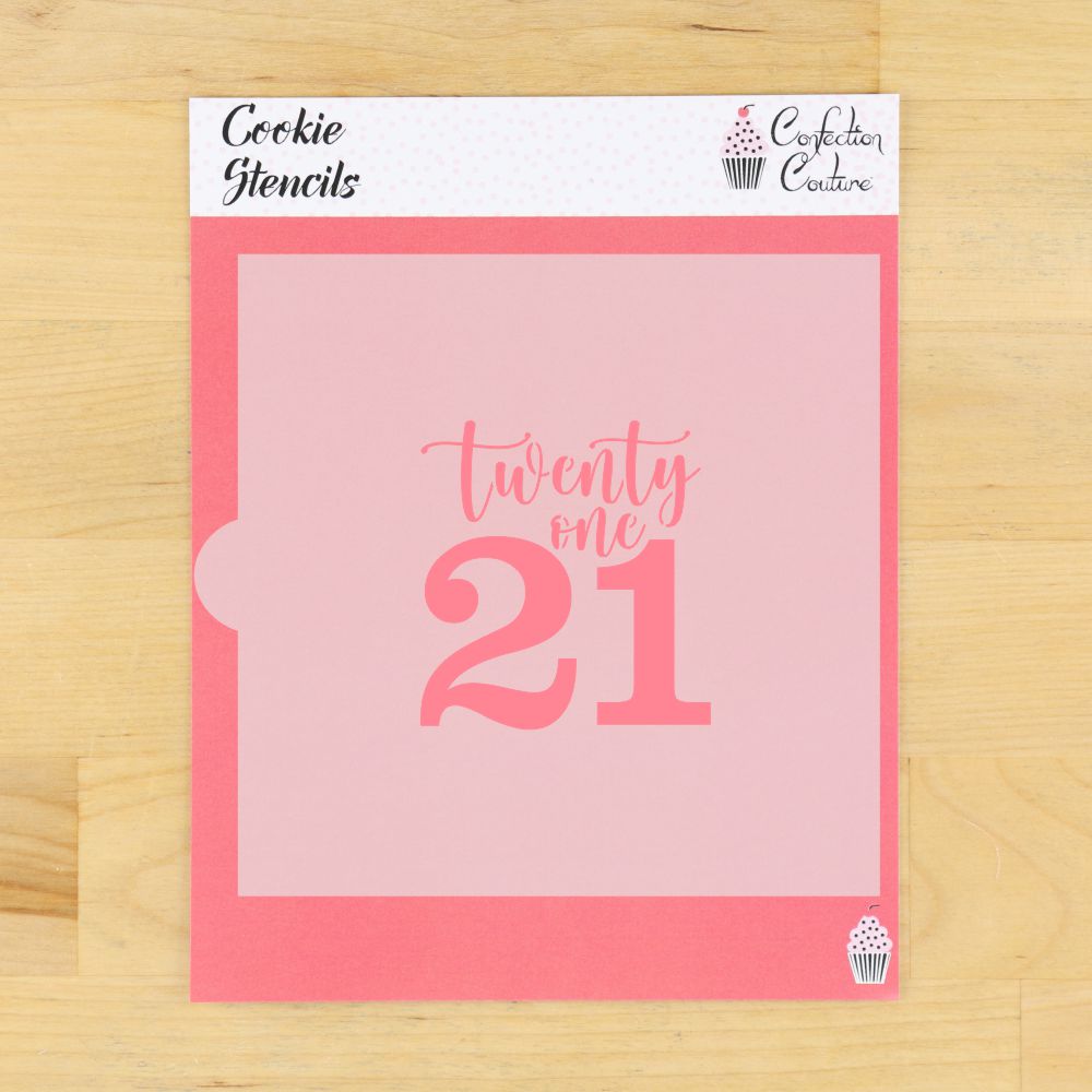 Twenty Once Birthday Cookie Stencil