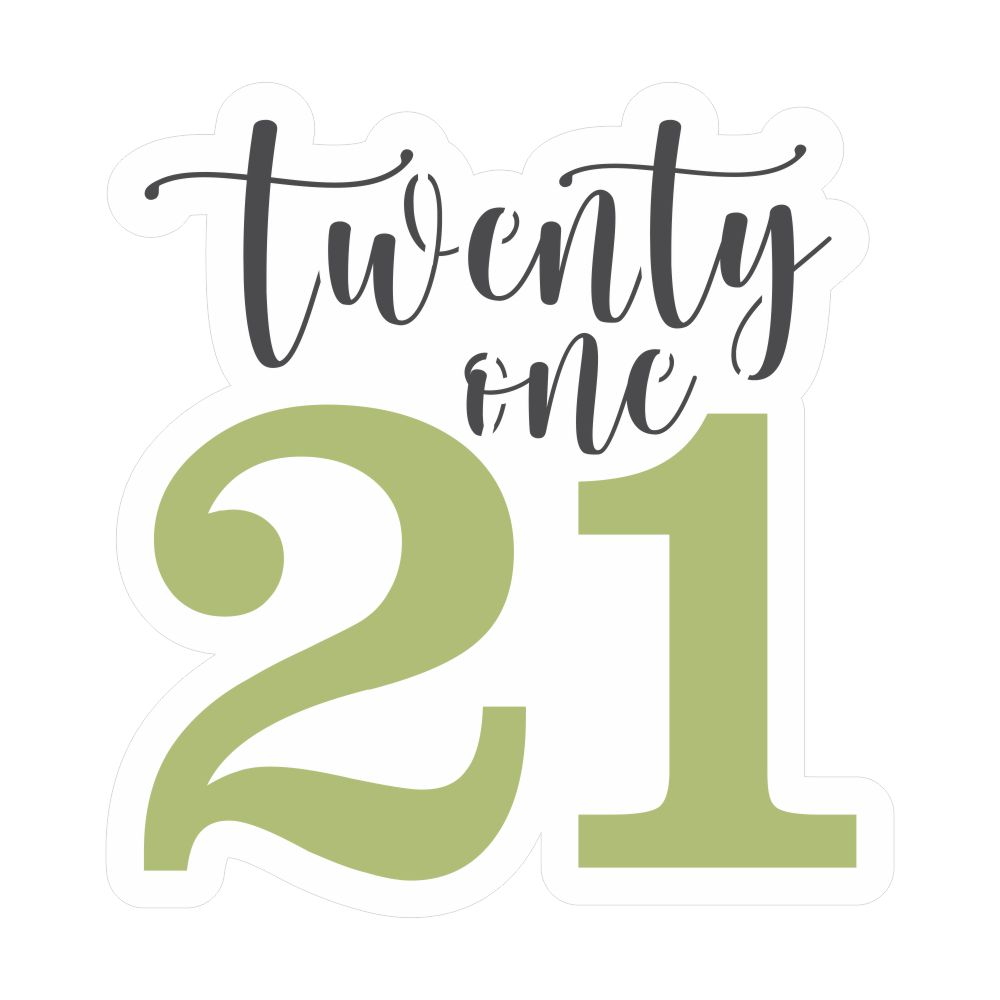 Twenty Once Birthday Cookie Stencil