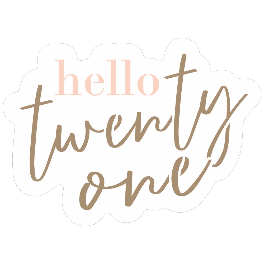 Hello Twenty One Birthday Cookie Stencil