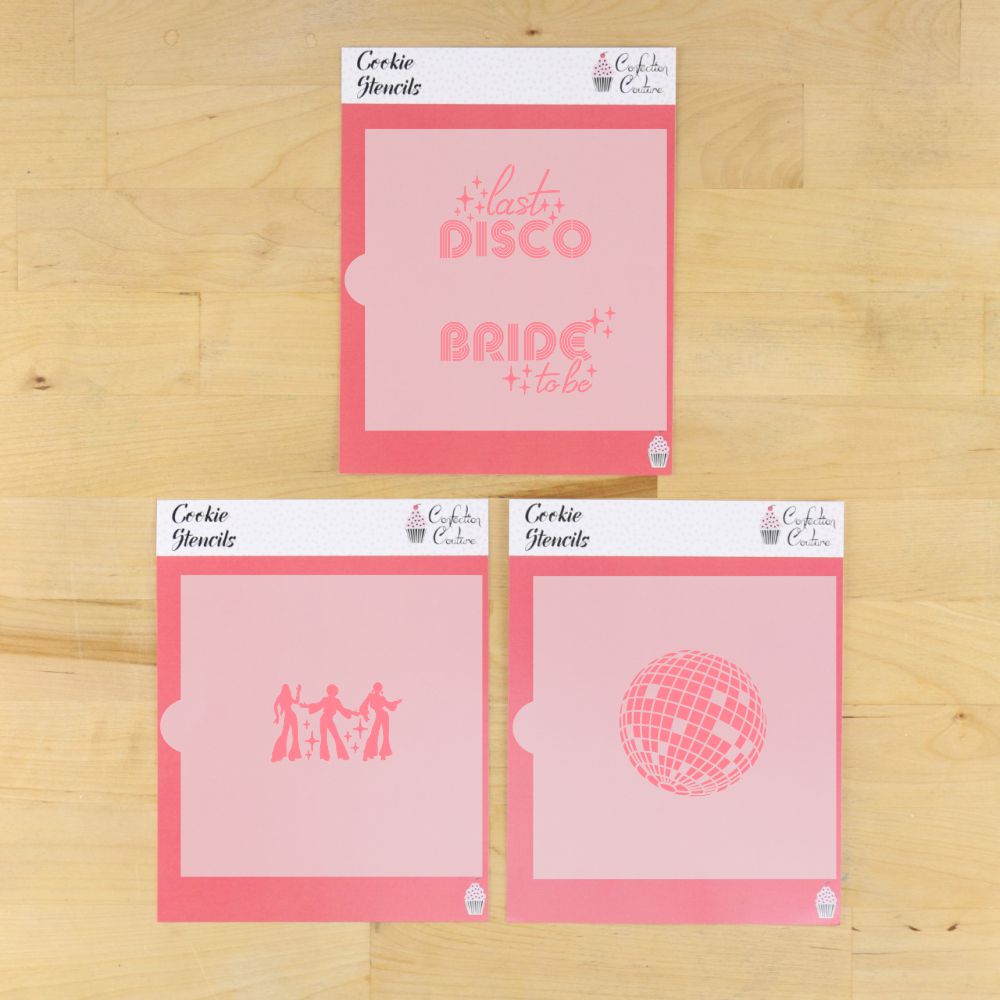 Disco Themed Bridal Shower Cookie Stencil Set
