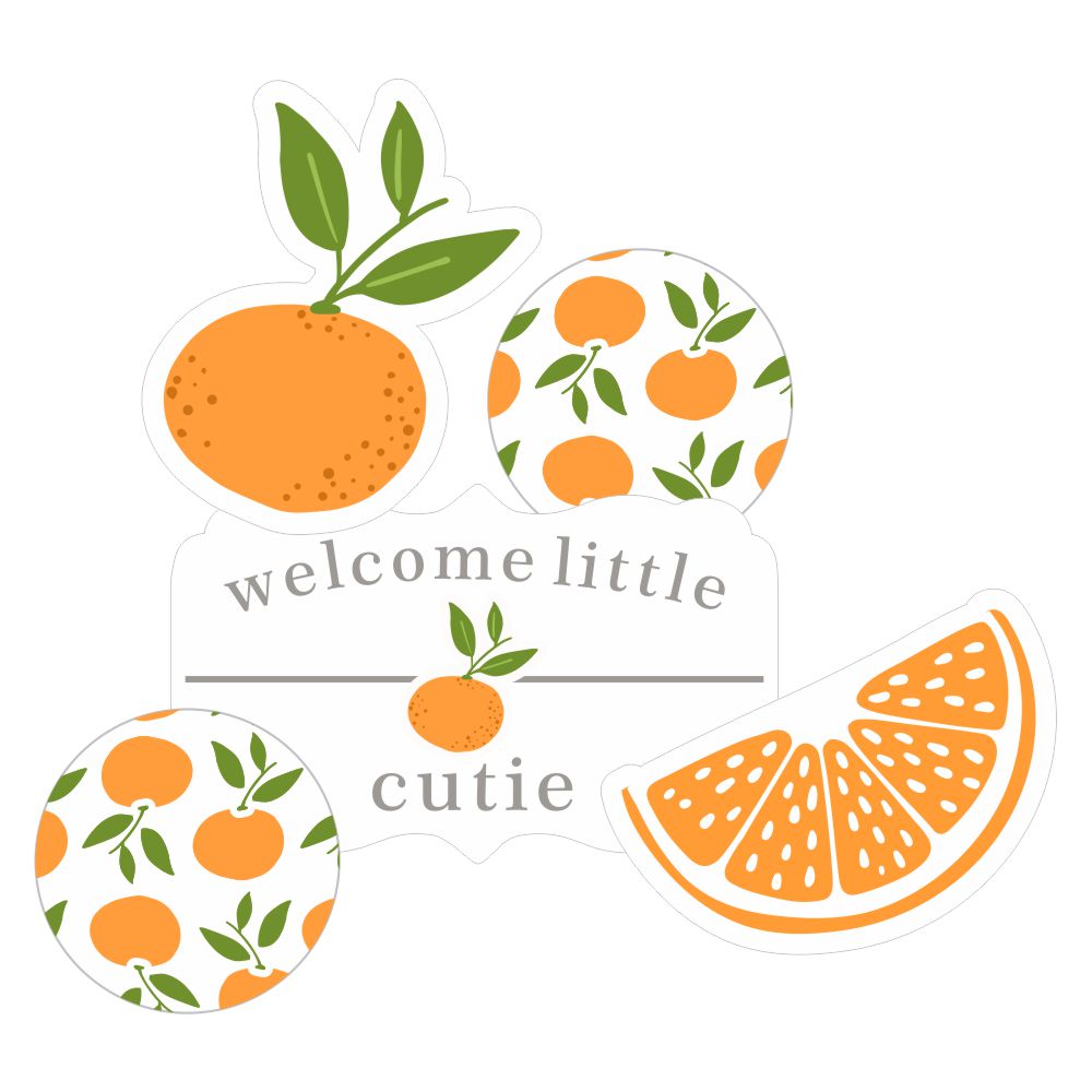 Little Cutie Themed Baby Shower Cookie Stencil Set