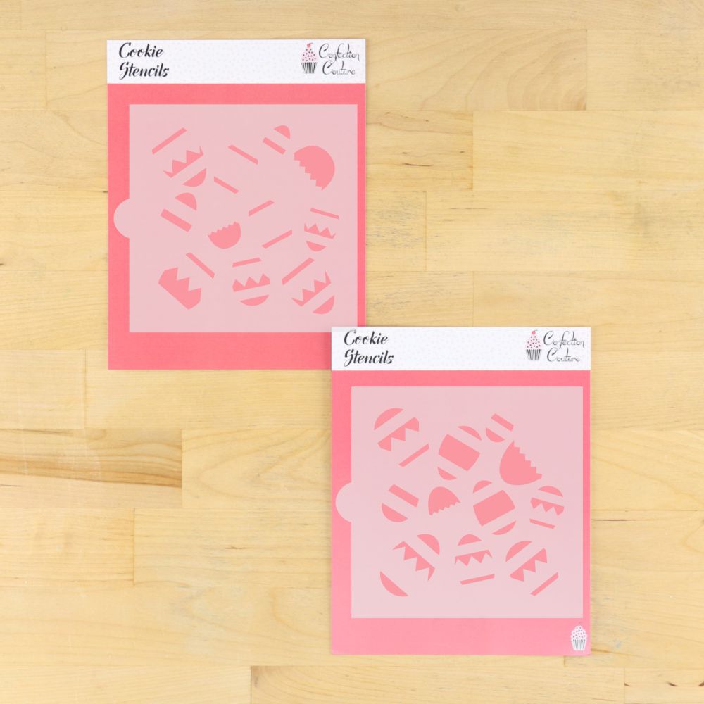 Easter Eggs Background Cookie Stencil 2 Overlay