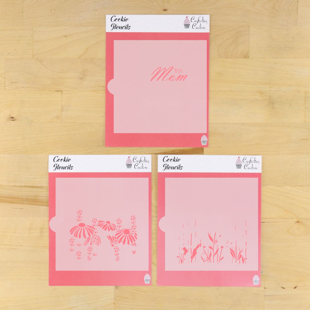 Echinacea and Spicata Cookie Stencil 3 Overlays