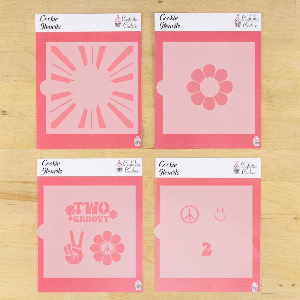 Two Groovy Cookie Stencil Set 4 overlays