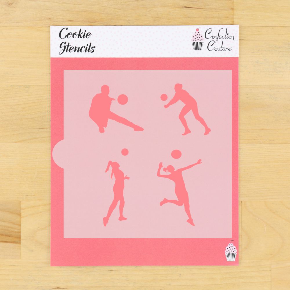 Women's Volleyball Players Cookie Stencil
