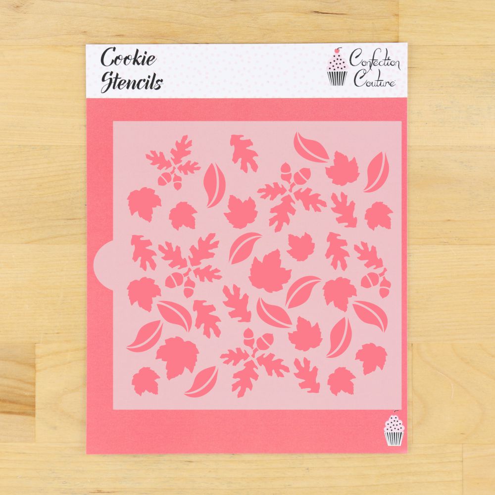 Fall Leaves Background Fall Cookie Stencil