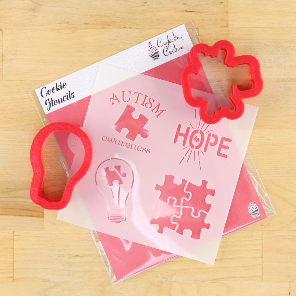 Autism Awareness Cookie Stencil With Cookie Cutters
