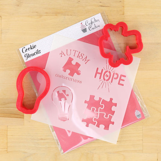 Autism Awareness Cookie Stencil With Cookie Cutters