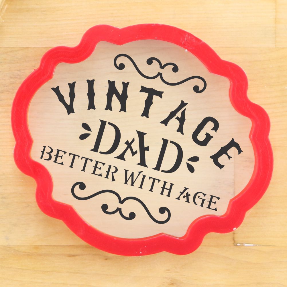 Vintage Style Father's Day Messages 3 Pc Cookie Stencil Set