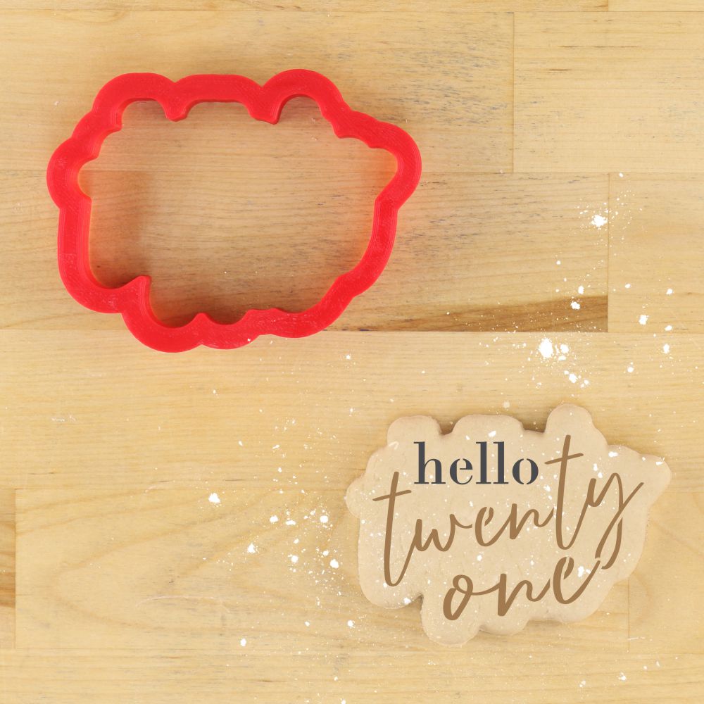 Hello Twenty One Birthday Cookie Stencil