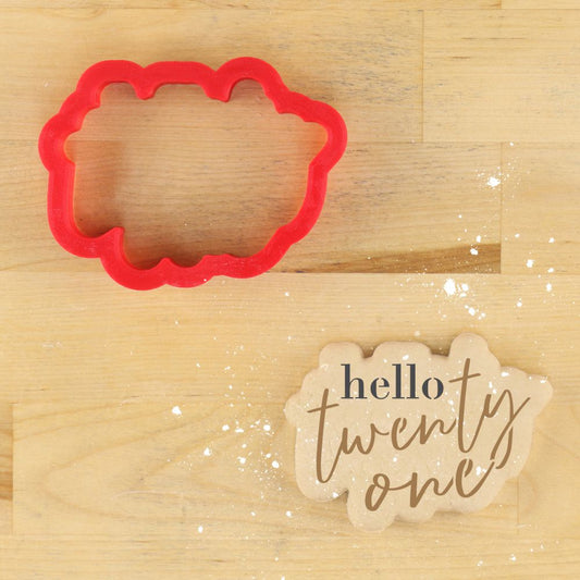 Hello Twenty One Birthday Cookie Stencil