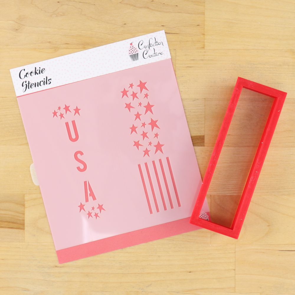 USA Cookie Stick Stencil With Cookie Stick Cookie Cutter