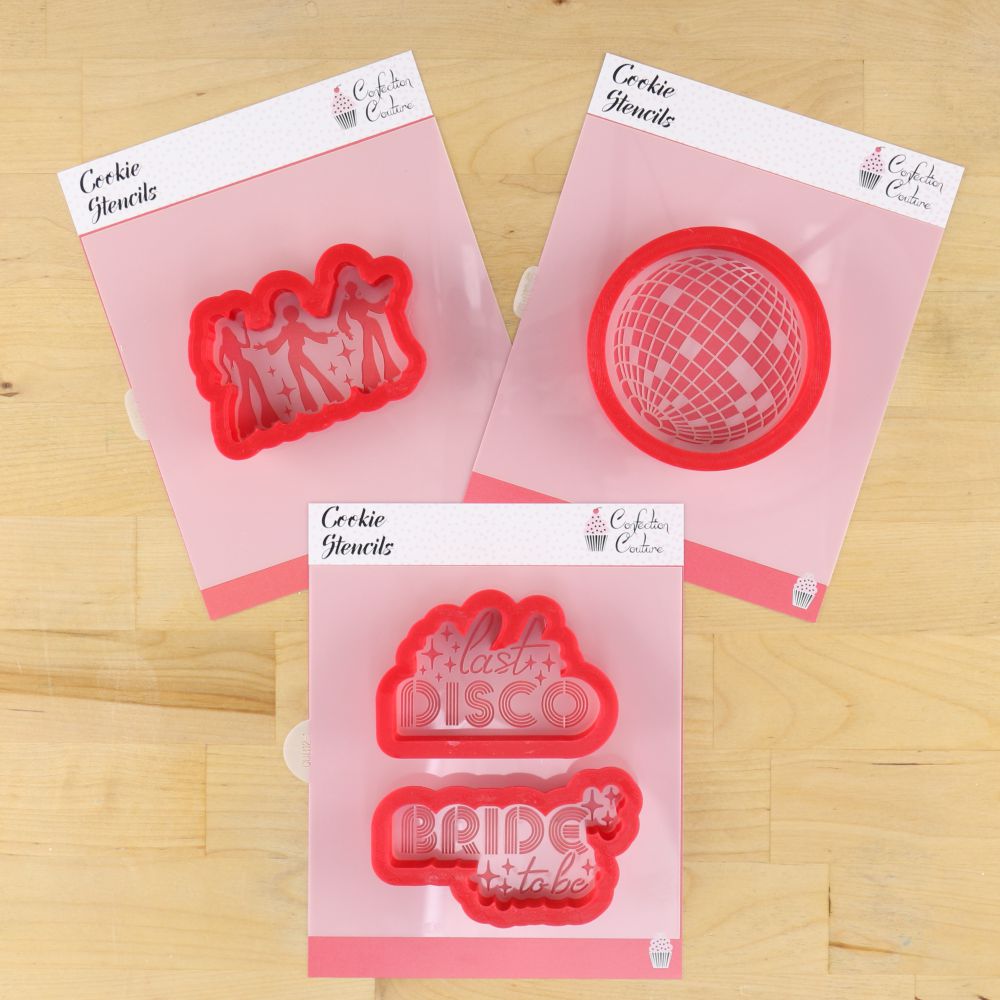 Disco Themed Bridal Shower Cookie Stencil Set