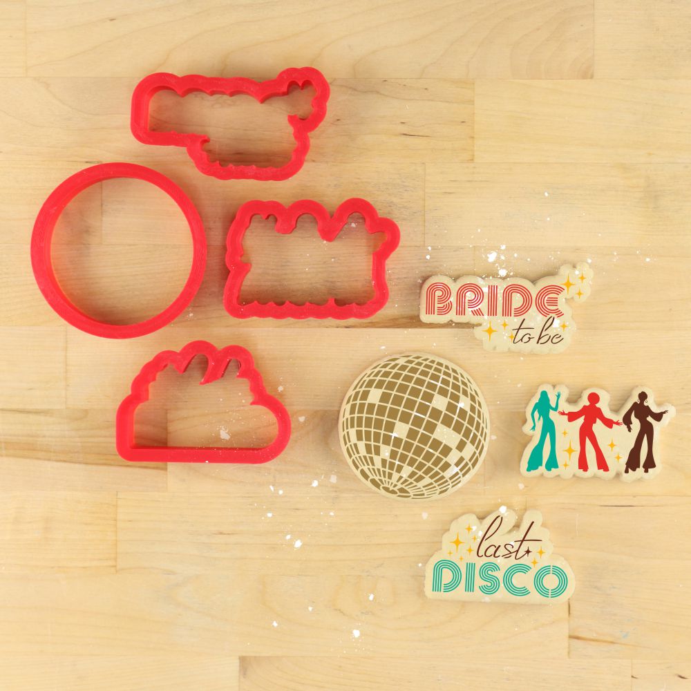Disco Themed Bridal Shower Cookie Stencil Set