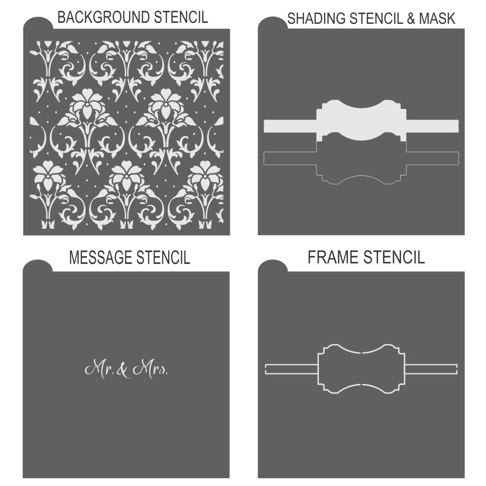 Mr and Mrs Prettier Plaques Cookie Stencil 5 Pc Set