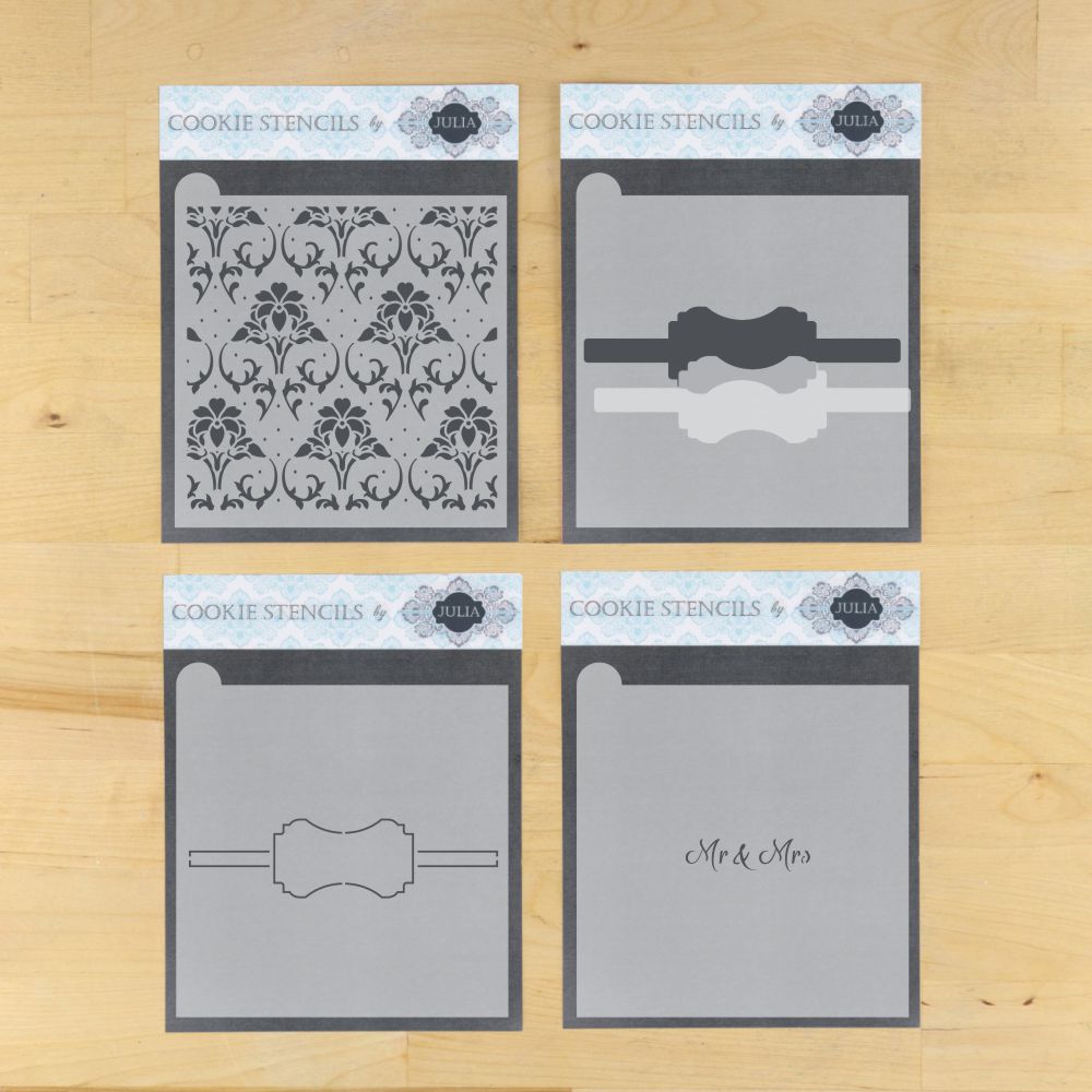 Mr and Mrs Prettier Plaques Cookie Stencil 5 Pc Set