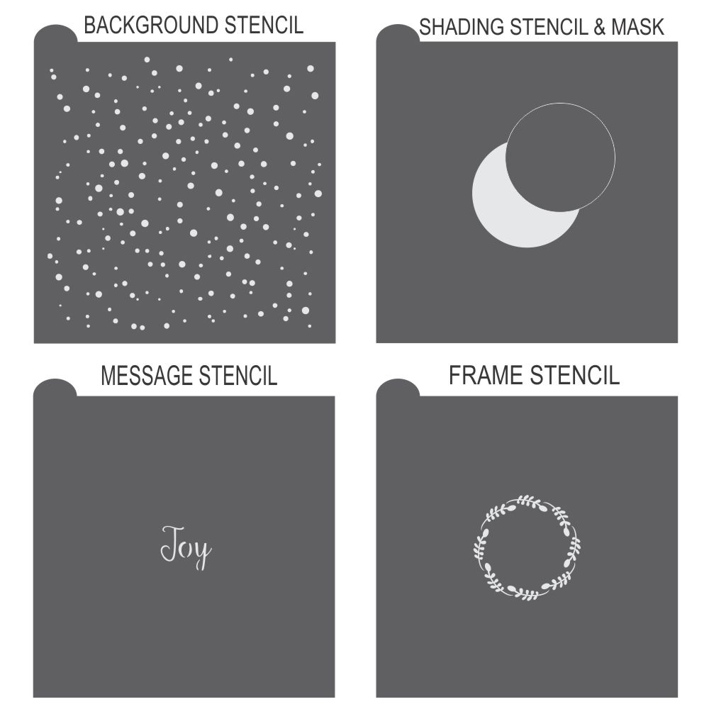 Joy 1 Prettier Plaques Cookie Stencil 5 Pc Set