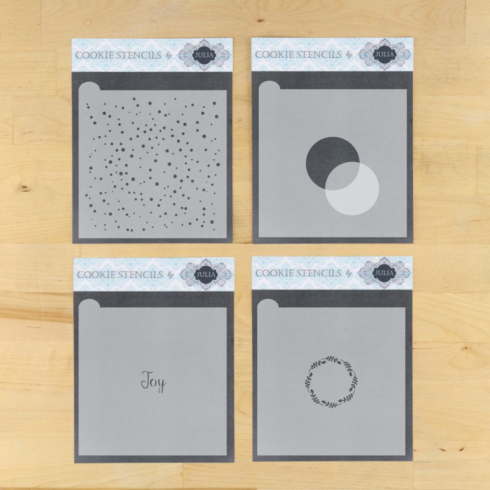 Joy 1 Prettier Plaques Cookie Stencil 5 Pc Set