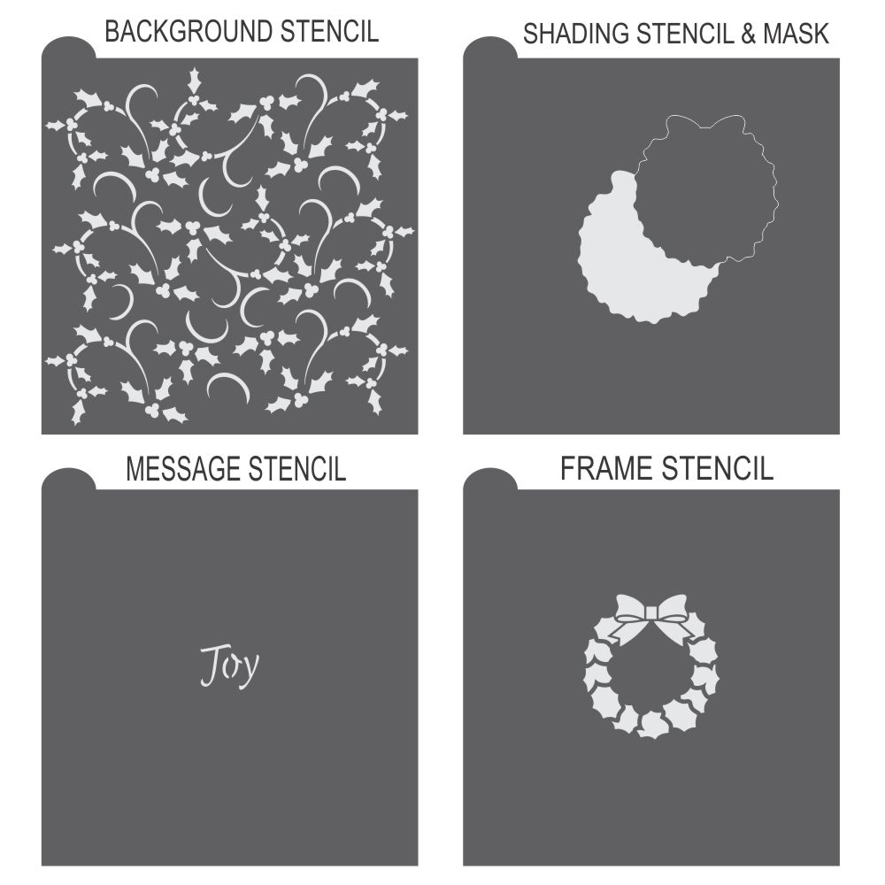 Joy 2 Prettier Plaques Cookie Stencil 5 Pc Set