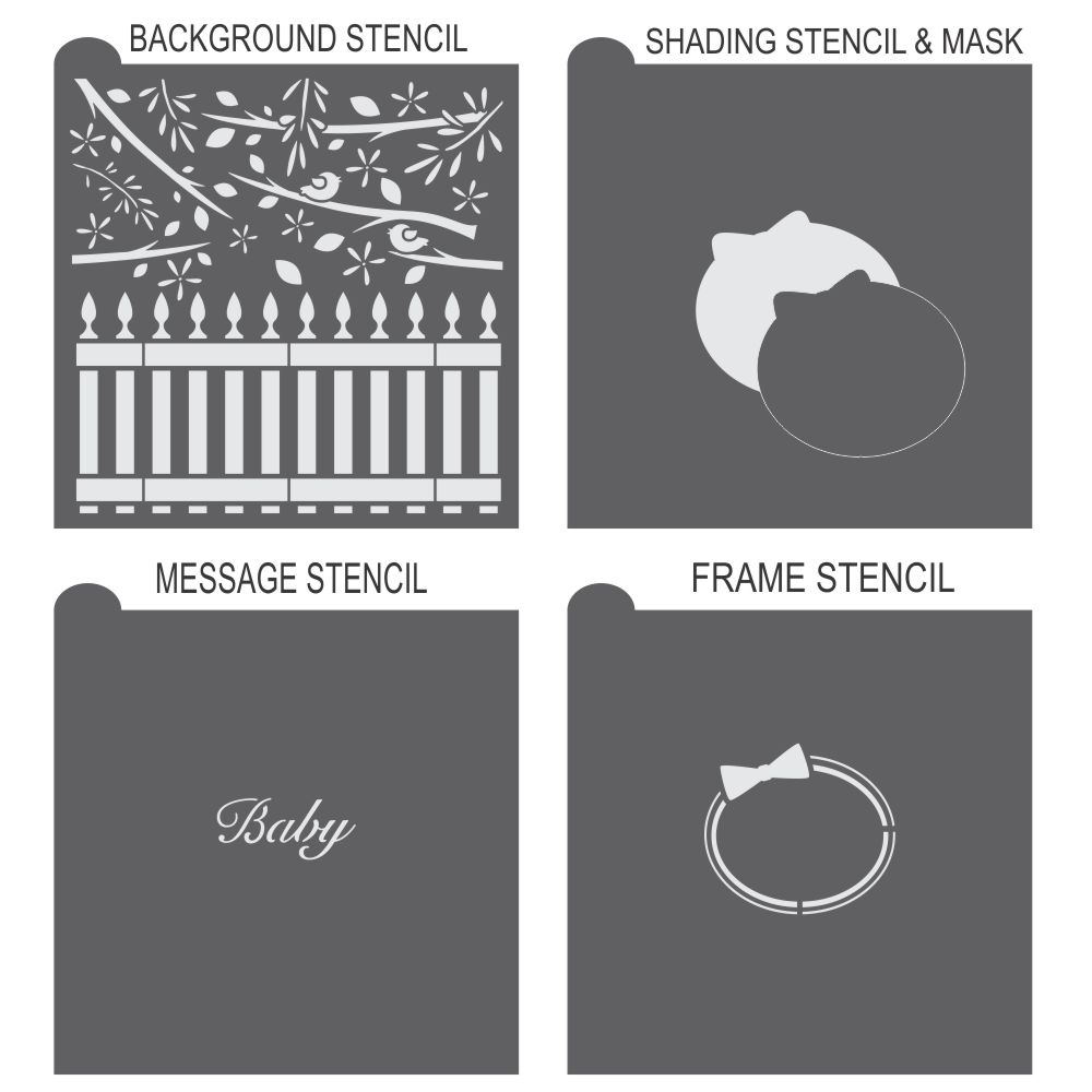 Baby 2 Prettier Plaques Cookie Stencil 5 Pc Set